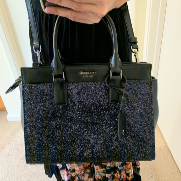 KATE SPADE CAMERON MEDIUM SATCHEL NAVY GLITTER - Picture 7 of 8